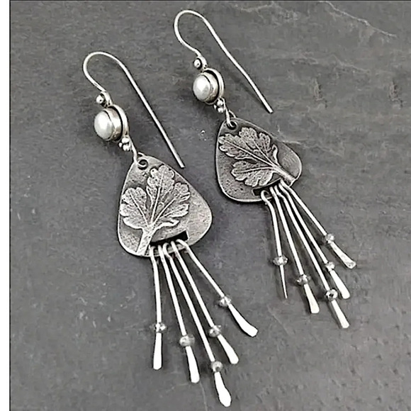 Vintage Boho Geometric Irregular Dangle Earrings - Picture 4 of 7